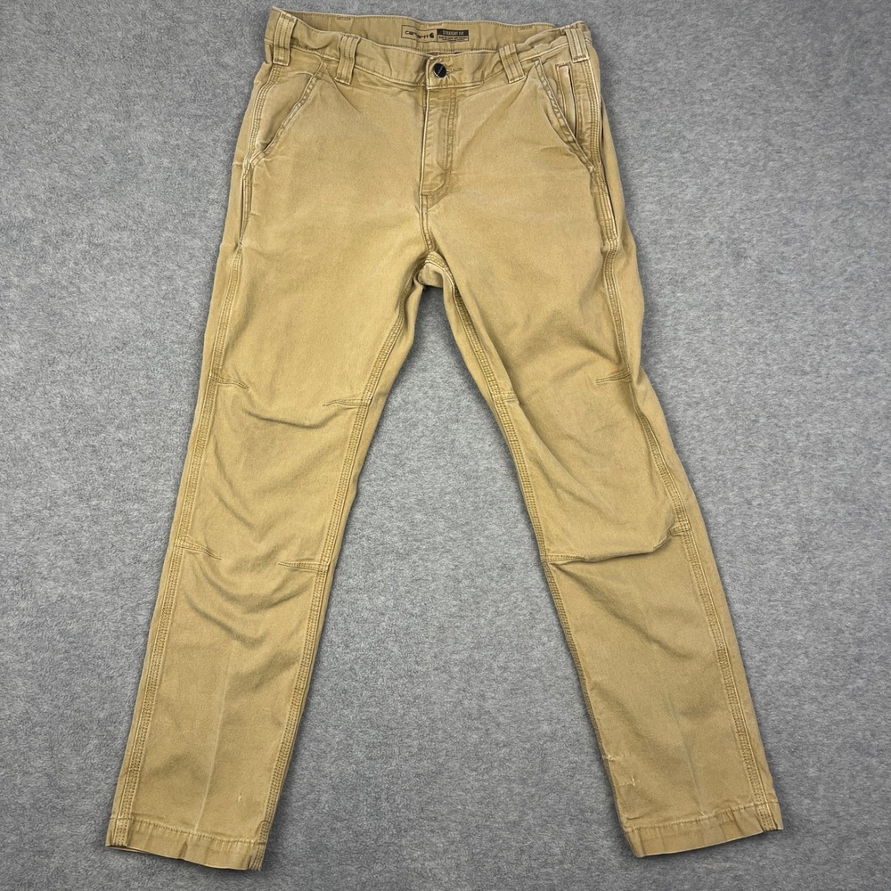 Carhartt Pants Mens 32x30 Tan Straight Fit Canvas Work Utility